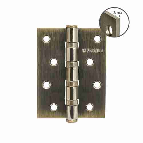 Комплект 8 шт. - Петля Fuaro (Фуаро) универсальная HEAVY IN4400U AB (бронза) 100х75х3 мм